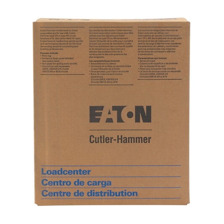 Eaton Load Center, CH, 4 Spaces, 125A, 120/240V AC, Main Lug, 1 Phase CH4L125SP